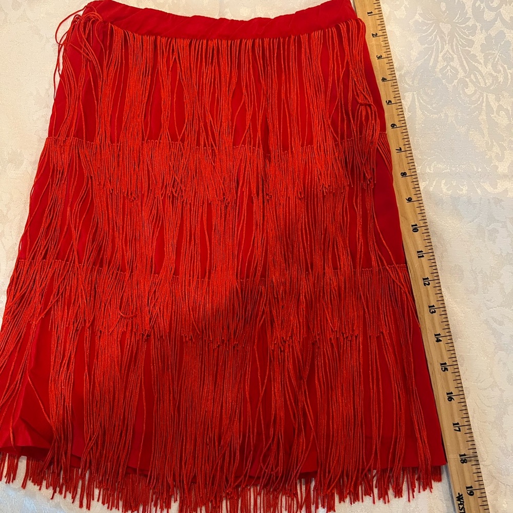 Red Fringe skirt size S